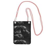 LfearTesa Small Crossbody Purse Cell Phone Wallet Purses Should Bag Crossbody Bag,Lovely Black Labrador Dog,Pink
