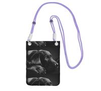 LfearTesa Small Crossbody Purse Cell Phone Wallet Purses Should Bag Crossbody Bag,Lovely Black Labrador Dog,Purple