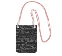 LfearTesa Small Crossbody Purse Cell Phone Wallet Purses Should Bag Crossbody Bag,Mathematical Patterns And Calculations,Pink