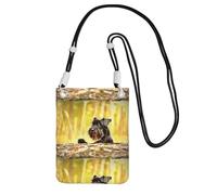 LfearTesa Small Crossbody Purse Cell Phone Wallet Purses Should Bag Crossbody Bag,Miniature Schnauzer Pets Black Dogs,Black