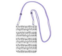 LfearTesa Small Crossbody Purse Cell Phone Wallet Purses Should Bag Crossbody Bag,Music Notes Musical Note Symbol Illustration,Purple