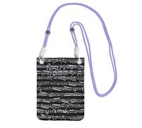 LfearTesa Small Crossbody Purse Cell Phone Wallet Purses Should Bag Crossbody Bag,Music Notes On Black,Purple