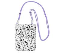 LfearTesa Small Crossbody Purse Cell Phone Wallet Purses Should Bag Crossbody Bag,Music Notes With Clef,Purple