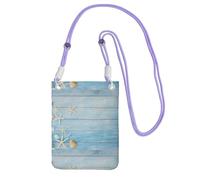 LfearTesa Small Crossbody Purse Cell Phone Wallet Purses Should Bag Crossbody Bag,Nautical Vintage Board Starfish,Purple
