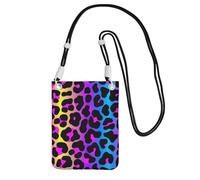 LfearTesa Small Crossbody Purse Cell Phone Wallet Purses Should Bag Crossbody Bag,Neon Leopard Print,Black