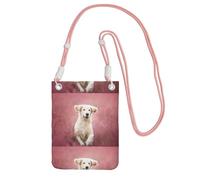 LfearTesa Small Crossbody Purse Cell Phone Wallet Purses Should Bag Crossbody Bag,Obedient White Dog,Pink