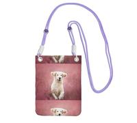 LfearTesa Small Crossbody Purse Cell Phone Wallet Purses Should Bag Crossbody Bag,Obedient White Dog,Purple