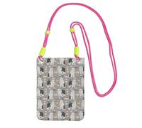 LfearTesa Small Crossbody Purse Cell Phone Wallet Purses Should Bag Crossbody Bag,Old English Sheepdog Cute Old English Sheepdog And Coffees,Fuchusia