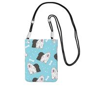 LfearTesa Small Crossbody Purse Cell Phone Wallet Purses Should Bag Crossbody Bag,Old English Sheepdog Pattern,Black