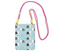 LfearTesa Small Crossbody Purse Cell Phone Wallet Purses Should Bag Crossbody Bag,Old English Sheepdog Background With Hand Drawn Paws Cute Cartoon,Fuchusia