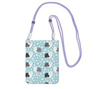 LfearTesa Small Crossbody Purse Cell Phone Wallet Purses Should Bag Crossbody Bag,Old English Sheepdog Background With Hand Drawn Paws Cute Cartoon,Purple
