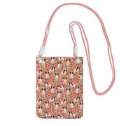 LfearTesa Small Crossbody Purse Cell Phone Wallet Purses Should Bag Crossbody Bag,Papillons Floral Peach Cute Pet Dogs Best Papillon Toy Spaniel Dog,Pink