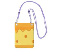 LfearTesa Small Crossbody Purse Cell Phone Wallet Purses Should Bag Crossbody Bag,Pasta Cheese Food Pattern,Purple