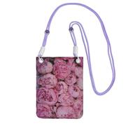 LfearTesa Small Crossbody Purse Cell Phone Wallet Purses Should Bag Crossbody Bag,Pink Peony,Purple
