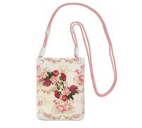 LfearTesa Small Crossbody Purse Cell Phone Wallet Purses Should Bag Crossbody Bag,Pink Roses,Pink