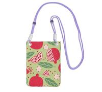 LfearTesa Small Crossbody Purse Cell Phone Wallet Purses Should Bag Crossbody Bag,Pomegranate Fruit, Lovely Pomegranate Seeds, Fruit Pattern,Purple