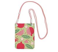 LfearTesa Small Crossbody Purse Cell Phone Wallet Purses Should Bag Crossbody Bag,Pomegranate Fruit, Lovely Pomegranate Seeds, Fruit Pattern,Pink