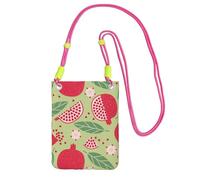 LfearTesa Small Crossbody Purse Cell Phone Wallet Purses Should Bag Crossbody Bag,Pomegranate Fruit, Lovely Pomegranate Seeds, Fruit Pattern,Fuchusia
