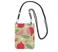 LfearTesa Small Crossbody Purse Cell Phone Wallet Purses Should Bag Crossbody Bag,Pomegranate Fruit, Lovely Pomegranate Seeds, Fruit Pattern,Black
