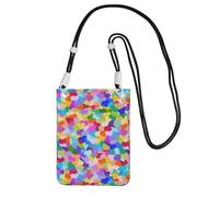 LfearTesa Small Crossbody Purse Cell Phone Wallet Purses Should Bag Crossbody Bag,Rainbow Heart Confetti,Black