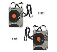 LfearTesa Small Crossbody Purse Cell Phone Wallet Purses Should Bag Crossbody Bag,Retro Vintage Vinyl Record,Black