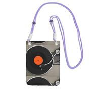 LfearTesa Small Crossbody Purse Cell Phone Wallet Purses Should Bag Crossbody Bag,Retro Vintage Vinyl Record,Purple