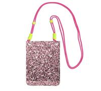 LfearTesa Small Crossbody Purse Cell Phone Wallet Purses Should Bag Crossbody Bag,Rose Gold Sequins On Pink Abstract,Fuchusia