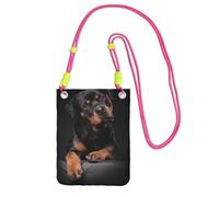 LfearTesa Small Crossbody Purse Cell Phone Wallet Purses Should Bag Crossbody Bag,Rottweiler Loving Confident And Loyal,Fuchusia