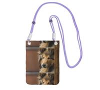 LfearTesa Small Crossbody Purse Cell Phone Wallet Purses Should Bag Crossbody Bag,Rough Collie Lassie Dogs Big Fluffy Dogs Pets,Purple