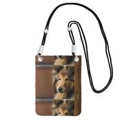 LfearTesa Small Crossbody Purse Cell Phone Wallet Purses Should Bag Crossbody Bag,Rough Collie Lassie Dogs Big Fluffy Dogs Pets,Black