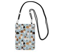 LfearTesa Small Crossbody Purse Cell Phone Wallet Purses Should Bag Crossbody Bag,Rough Collie Paws And Bones,Black