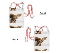 LfearTesa Small Crossbody Purse Cell Phone Wallet Purses Should Bag Crossbody Bag,Russian Toy Terrier Puppy On White Background,Pink