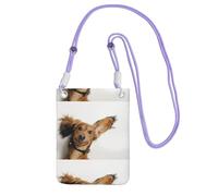 LfearTesa Small Crossbody Purse Cell Phone Wallet Purses Should Bag Crossbody Bag,Russian Toy Terrier Puppy On White Background,Purple