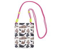 LfearTesa Small Crossbody Purse Cell Phone Wallet Purses Should Bag Crossbody Bag,Seals Illustration Sea Lion,Fuchusia