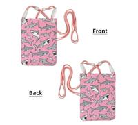 LfearTesa Small Crossbody Purse Cell Phone Wallet Purses Should Bag Crossbody Bag,Sharks Nautical Ocean Sea Sea Life Fish,Pink