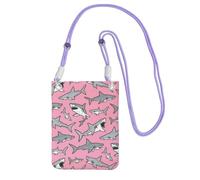 LfearTesa Small Crossbody Purse Cell Phone Wallet Purses Should Bag Crossbody Bag,Sharks Nautical Ocean Sea Sea Life Fish,Purple