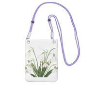 LfearTesa Small Crossbody Purse Cell Phone Wallet Purses Should Bag Crossbody Bag,Snowdrop Flower Botanical Watercolor,Purple