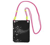 LfearTesa Small Crossbody Purse Cell Phone Wallet Purses Should Bag Crossbody Bag,Star Star Pattern Shooting Star Black White,Fuchusia