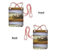 LfearTesa Small Crossbody Purse Cell Phone Wallet Purses Should Bag Crossbody Bag,Tuscany Seen From Stone Ancient Village Of Montepulciano Italy In Cloudy Day Nature,Pink