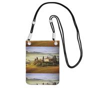 LfearTesa Small Crossbody Purse Cell Phone Wallet Purses Should Bag Crossbody Bag,Tuscany Seen From Stone Ancient Village Of Montepulciano Italy In Cloudy Day Nature,Black
