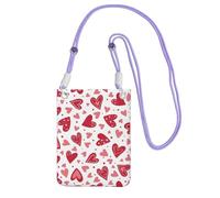LfearTesa Small Crossbody Purse Cell Phone Wallet Purses Should Bag Crossbody Bag,Valentine'S Day Heart Pattern,Purple