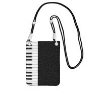 LfearTesa Small Crossbody Purse Cell Phone Wallet Purses Should Bag Crossbody Bag,Vintage Piano Keys Music Notes,Black