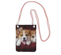 LfearTesa Small Crossbody Purse Cell Phone Wallet Purses Should Bag Crossbody Bag,Welsh Corgi Dog,Pink