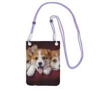 LfearTesa Small Crossbody Purse Cell Phone Wallet Purses Should Bag Crossbody Bag,Welsh Corgi Dog,Purple