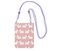 LfearTesa Small Crossbody Purse Cell Phone Wallet Purses Should Bag Crossbody Bag,Westie Dogs Pattern,Purple