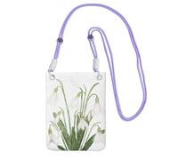 LfearTesa Small Crossbody Purse Cell Phone Wallet Purses Should Bag Crossbody Bag,White Snowdrop Flower Botanical Watercolor Painting,Purple