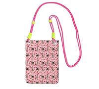 LfearTesa Small Crossbody Purse Cell Phone Wallet Purses Should Bag Crossbody Bag,Yorkie Valentines Day Yorkshire Terrier Love Design Pink,Fuchusia