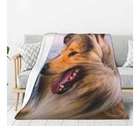 LfearTesa Throw Couch and Armchair, Bedspreads, Travel Blanket Throw Blankets for Sofas Bed, Beautiful Rough Collie,60"x50"