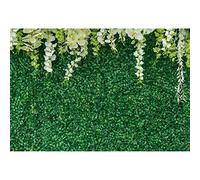 LFEEY 10x8ft Vinyl Flower Plants Photography Background Wedding Backdrop with Flower Green Leaves Wall Decoration Photo Backdrops Newborn Baby Adults Portrait Wallpaper Party Events Decor Studio Prop