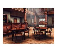 LFEEY Old Saloon Bar Western Backdrop for Photography 10x8ft West Cowboy Tavern Eatery Wood Building Vintage Wooden Table Chairs Door Interior Wild Western Theme Backdrop Decoration Photo Studio Props